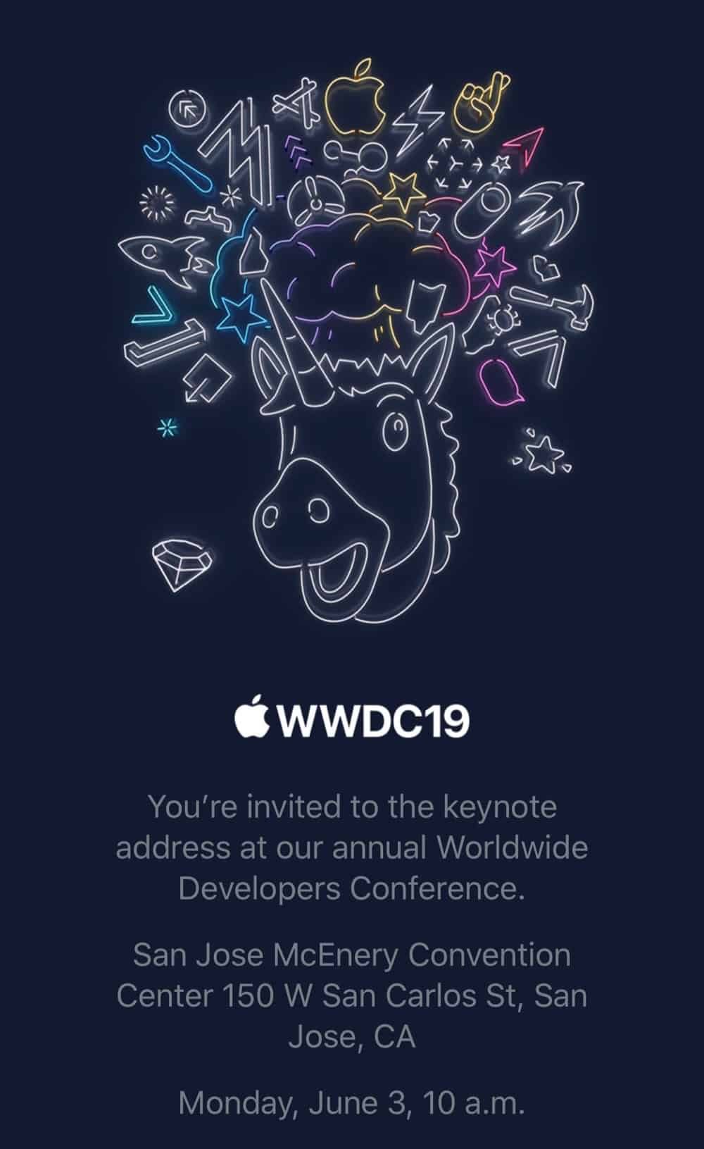 Apple conferma il Keynote della WWDC 2019, ma il SaggioMela non ci sarà 1 invito WWDC 2019
