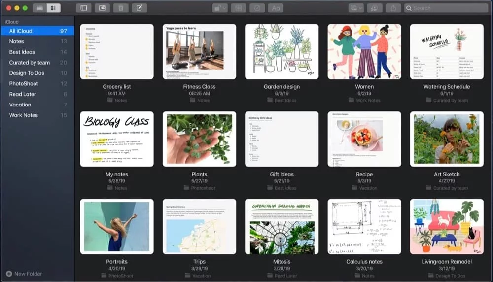 Tutte le novità di macOS Catalina in un articolo 4 La nuova galleria di Note