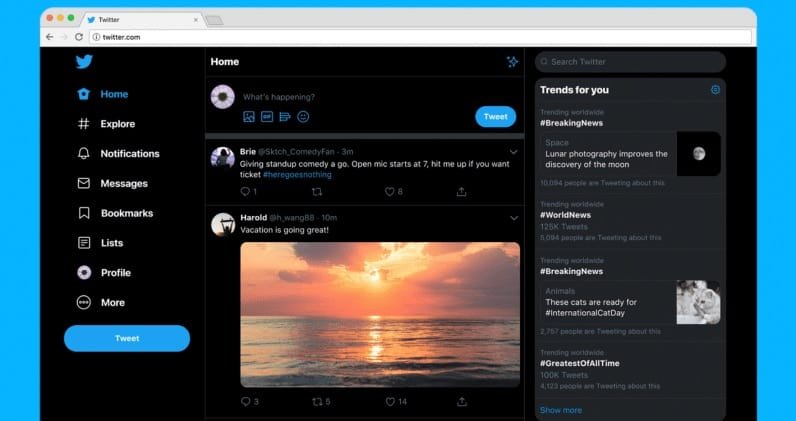 twitter tema dark