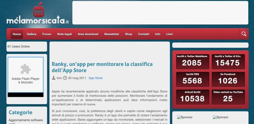 Rubrica: come creare un blog di successo – Monetizzare il blog 1 Melamorsicata blog sul mondo Apple