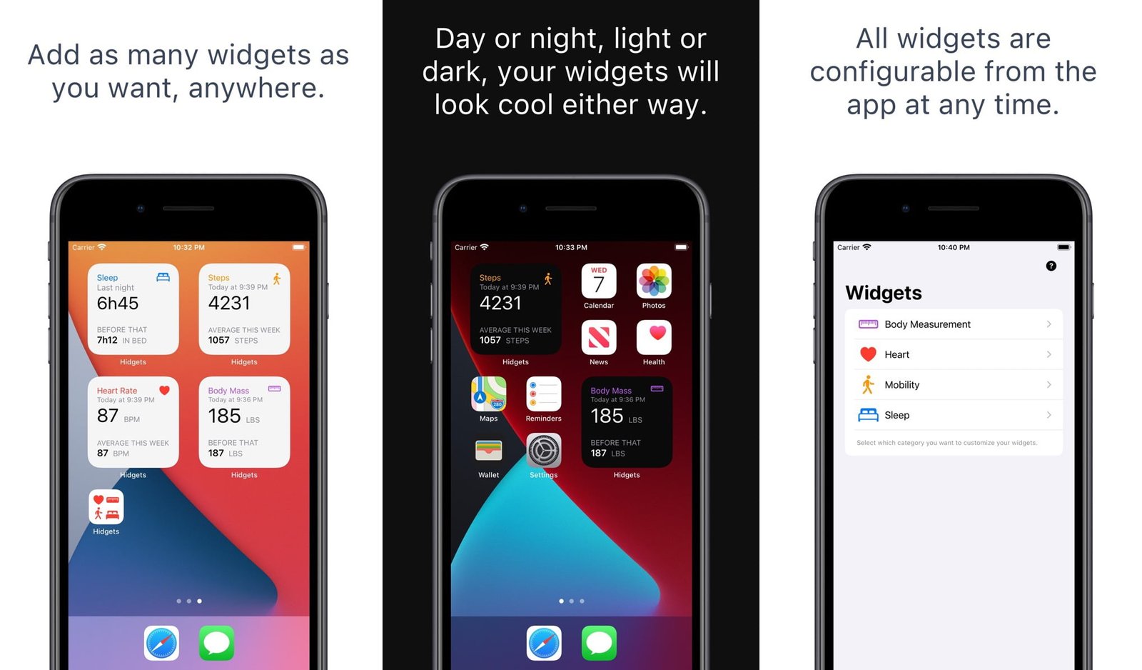 Hidgets: i widget sui dati della salute in iOS 14 1 Alcuni usi dell’app Hidgets