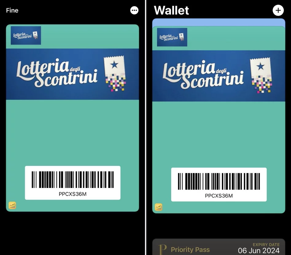 Come avere il codice della lotteria degli scontrini nell’app Wallet 1 Lotteria scontrini Wallet 2