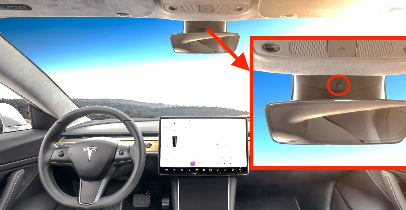 Le Tesla faranno da guardia ai guidatori distratti 1 La videocamera presente nelle Tesla