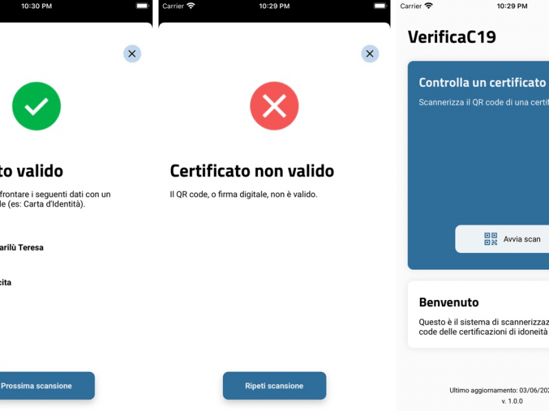 Come verificare i Green Pass? Basta uno smartphone 2 VerificaC19