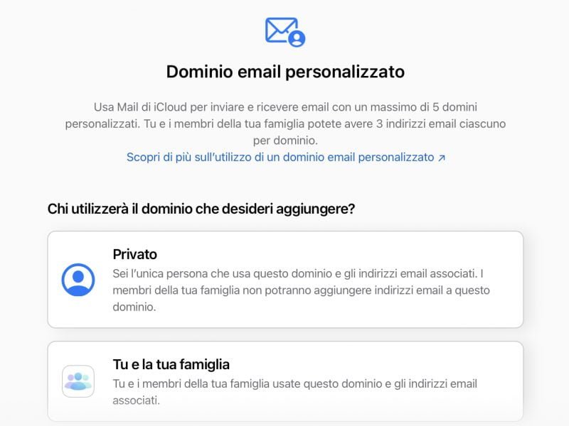 Email personalizzata iCloud