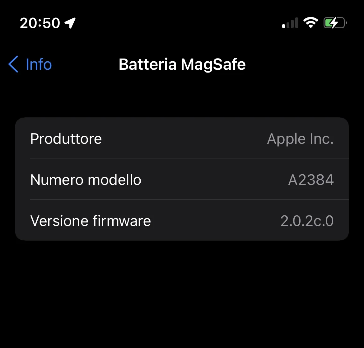 Le mie impressioni sul MagSafe Battery Pack, la batteria esterna misteriosa 3 L’attuale firmware del MagSafe Battery Pack