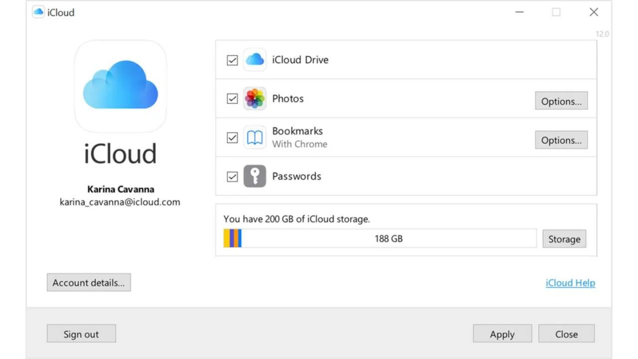 Ora le password di iCloud anche su Windows 1 Il pannello di iCloud per Windows