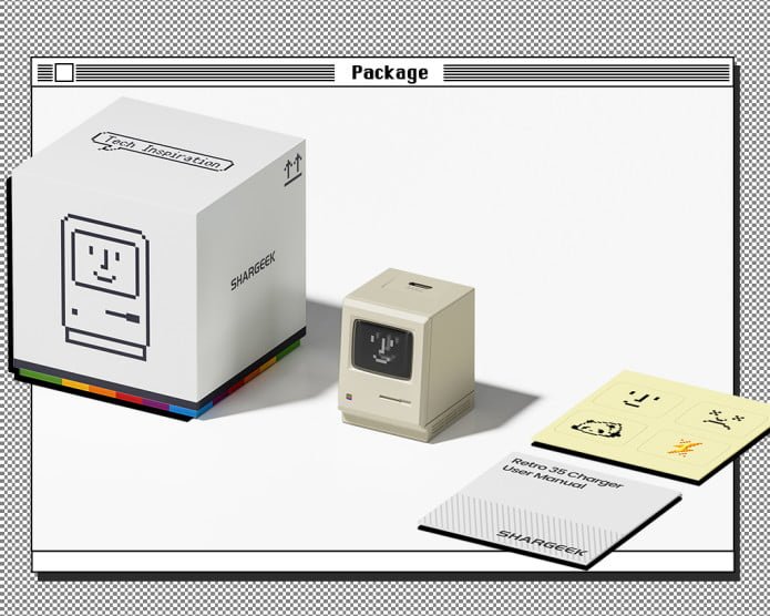 Caricabatterie a forma di Macintosh Shargeek