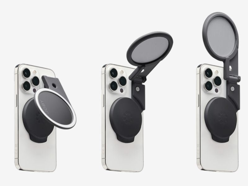 Beamo Ring Light si attacca dietro l’iPhone con il MagSafe 2 Beamo Ring Light
