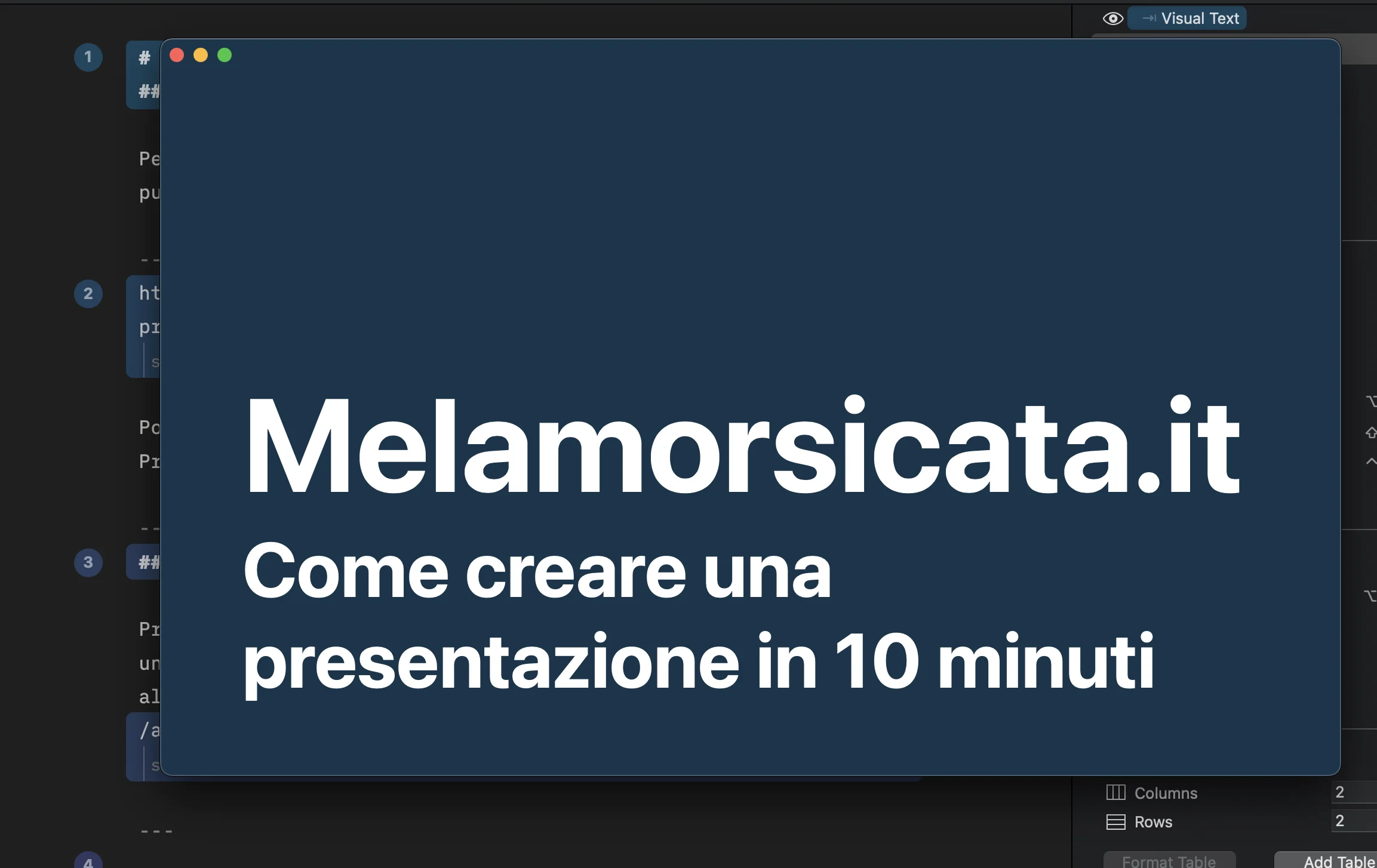 Come appare una slide creata in pochi secondi