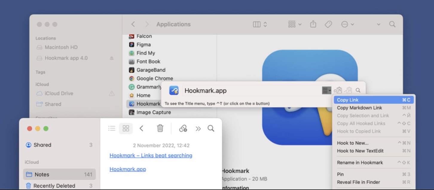 Hookmark, l’app per Mac per linkare qualsiasi cosa 1 Hookmark
