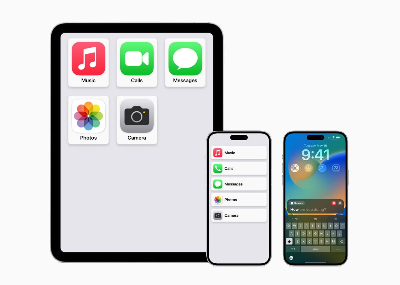 Novità Accessibilità Apple 2023: Point and Speak, Live Speech, Personal Voice e Altre Funzionalità 1 L’interfaccia ingrandita di iOS