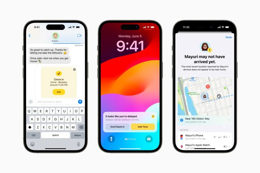 Tutto su iOS 17 3 La funzione check-in permette di rincasare facendosi tracciare dagli amici.
