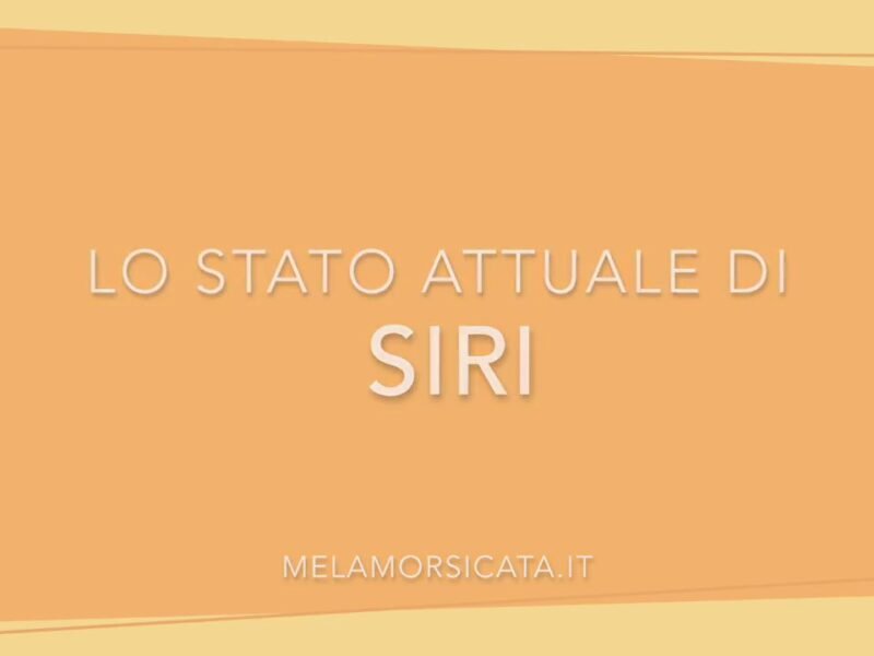 lo stato attuale di siri