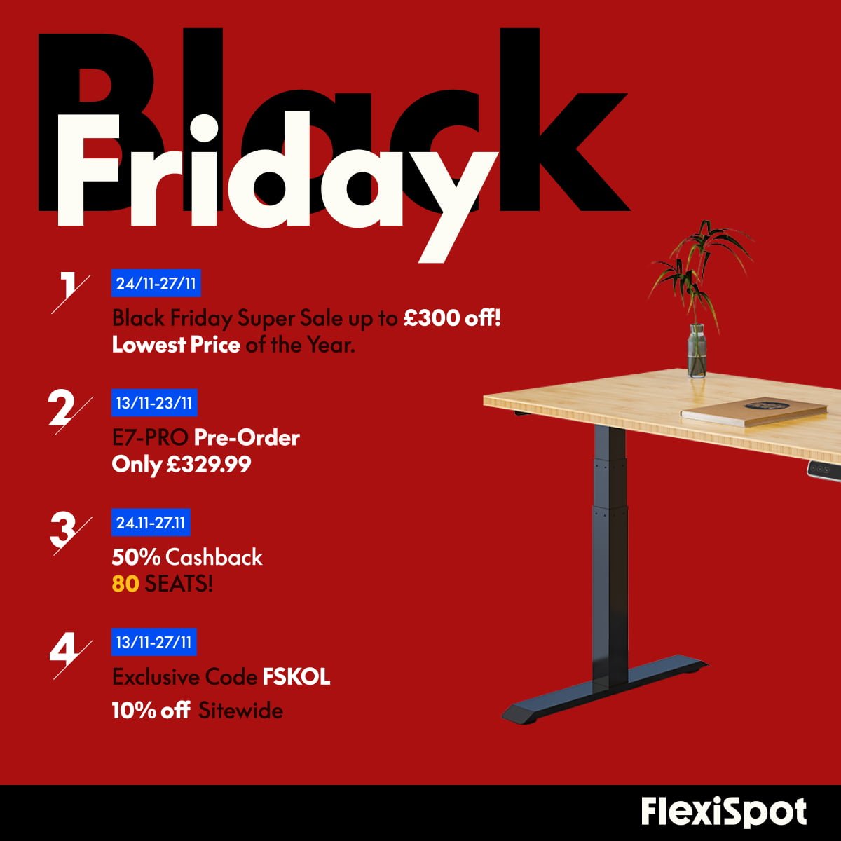 Recensione della standing desk FlexiSpot E7 Pro, con forte sconto per Black Friday 2 Black Friday
