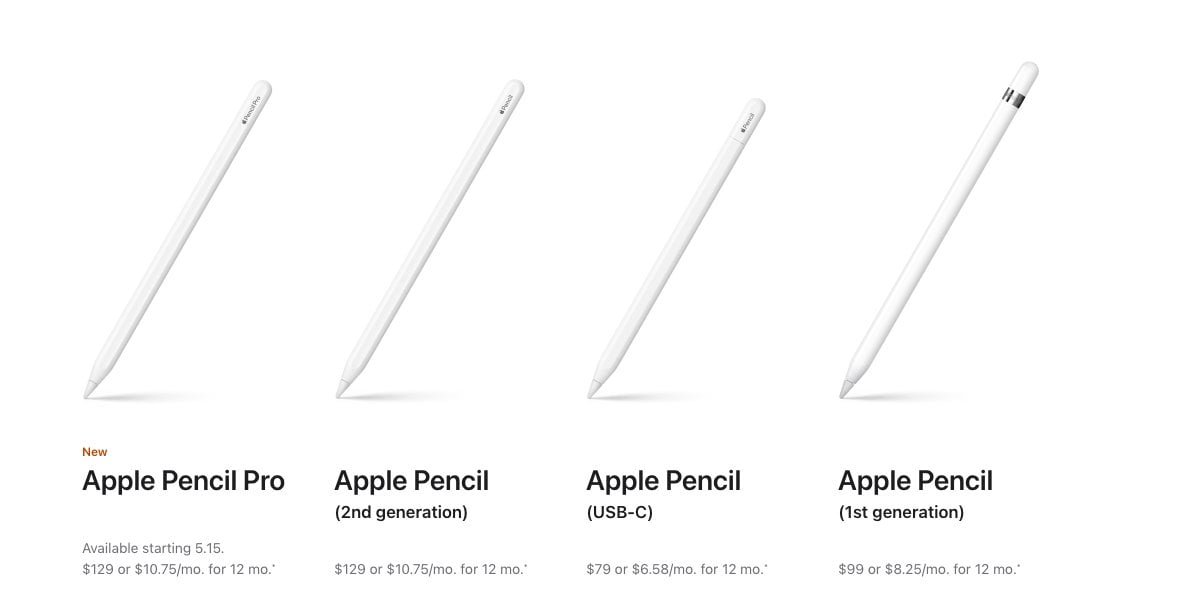 Tutto sul Nuovo iPad Air 2024: Tecnologia Avanzata con Chip M2 2 a group of white pencils