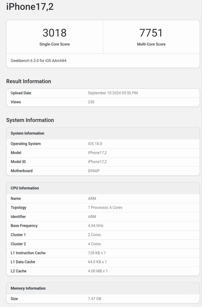 Benchmark A18