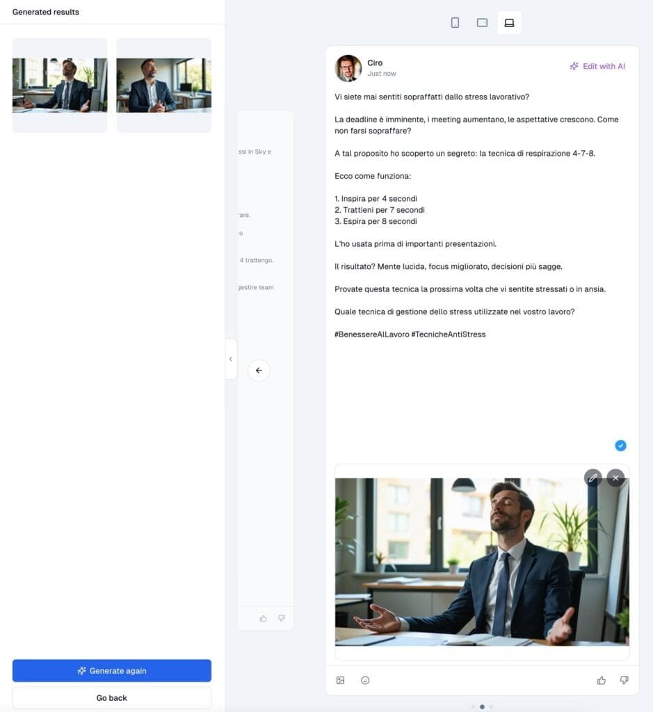 Socialsonic: il tool per usare l'AI e diventare un esperto su LinkedIn 3 Un post generato con Socialsonic