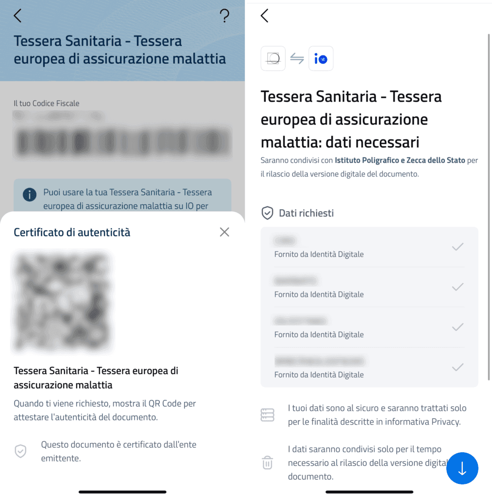 IT Wallet su app IO: la prova completa dei documenti digitali dei primi 50.000 cittadini 3 Richiesta tessera sanitaria