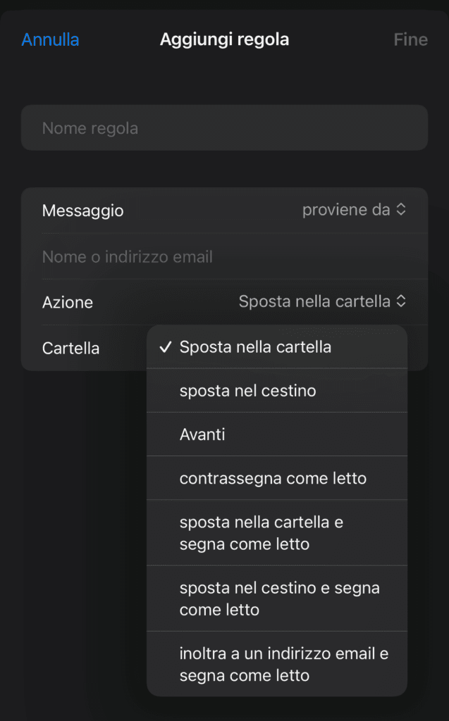 Regole Mail iOS 18: Guida Completa alla Gestione Automatica delle Email su iPhone 2 regole Mail iOS 1 1