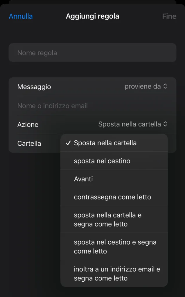 regole Mail iOS 1 1