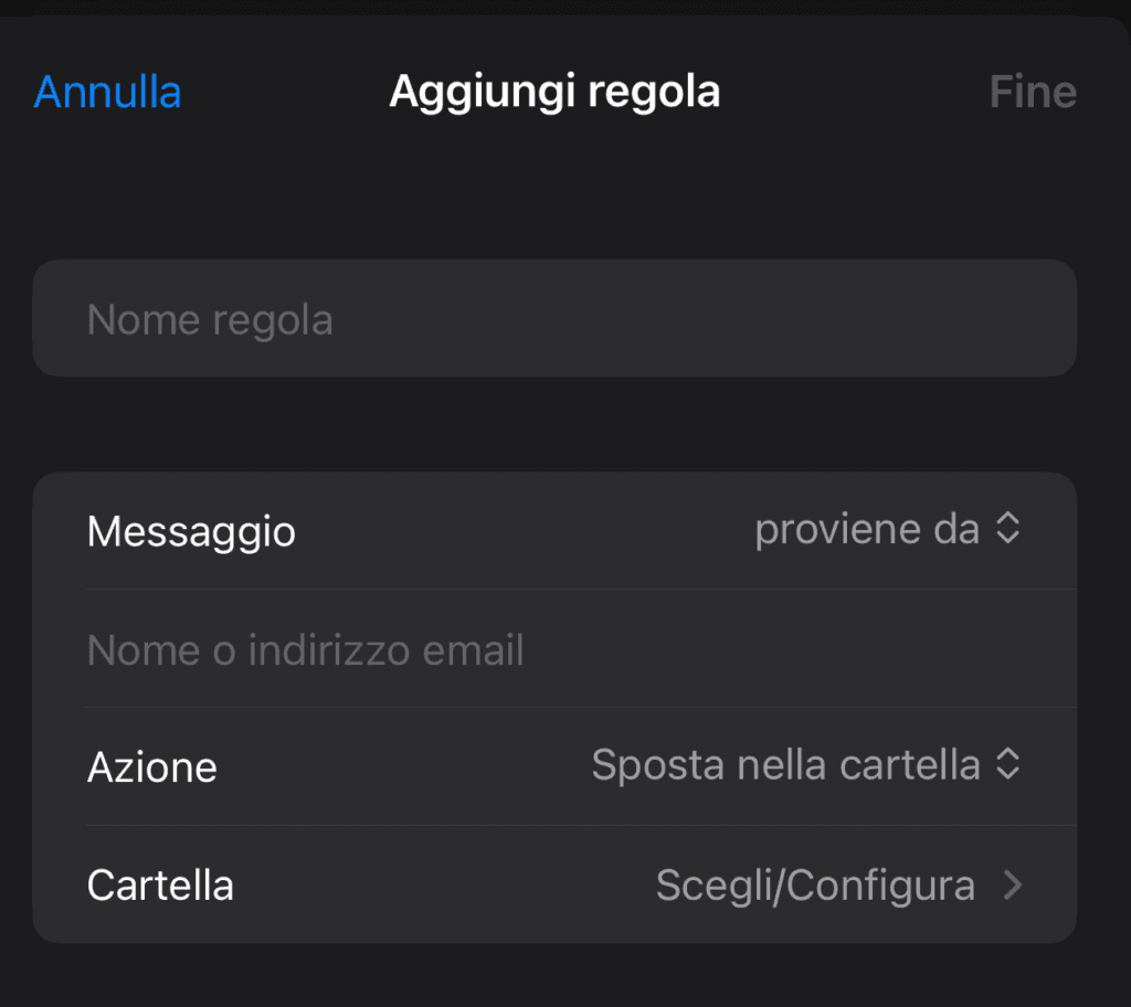 regole Mail iOS 2