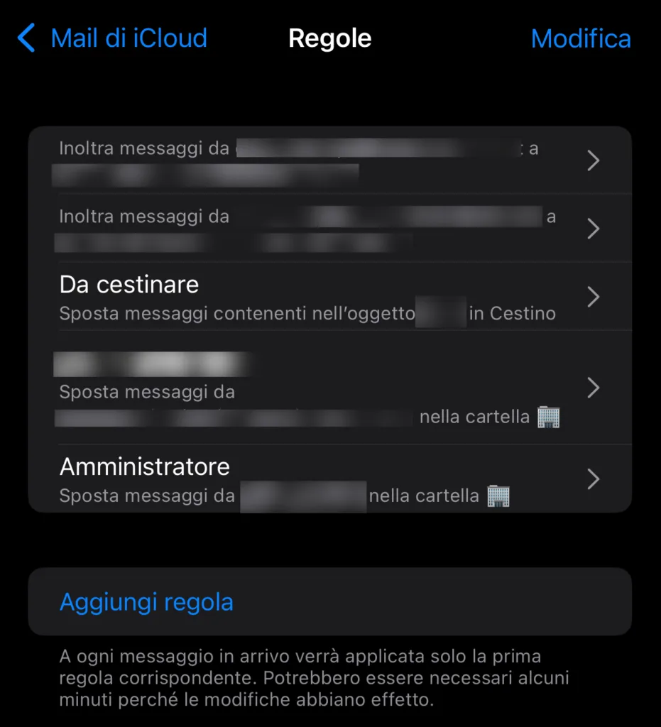 regole Mail iOS 3