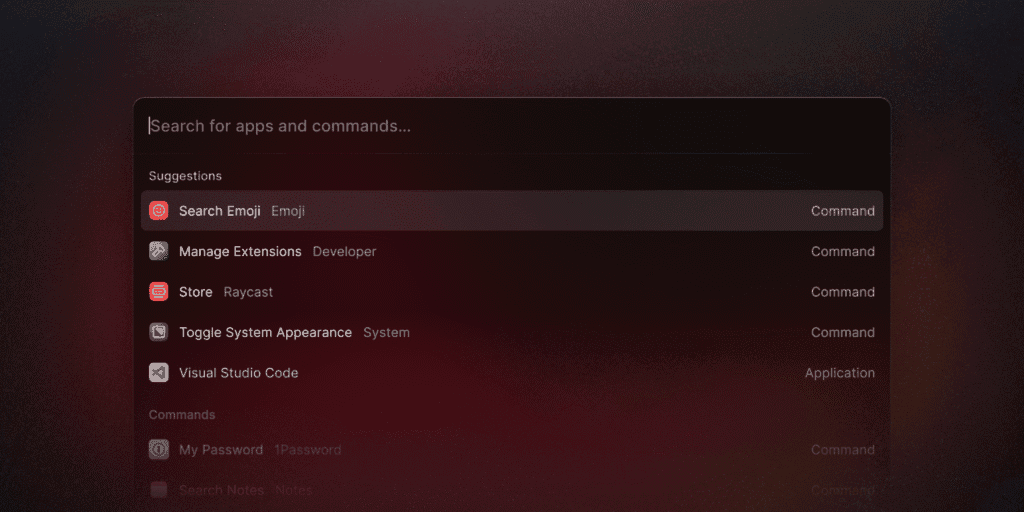 Raycast: Il Launcher Intelligente per Massimizzare la Produttività su Mac e iOS 2 Raycast searchbar