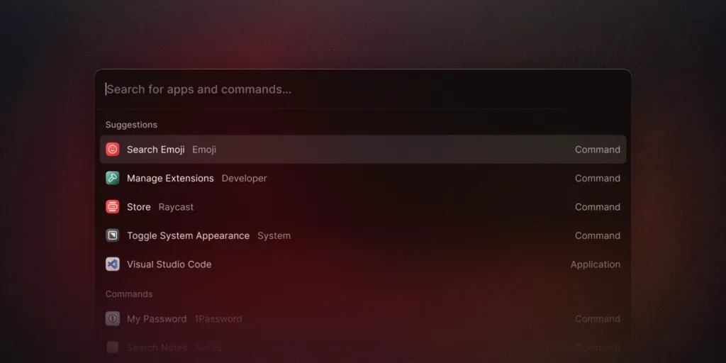 Raycast: Il Launcher Intelligente per Massimizzare la Produttività su Mac e iOS 2 Raycast searchbar