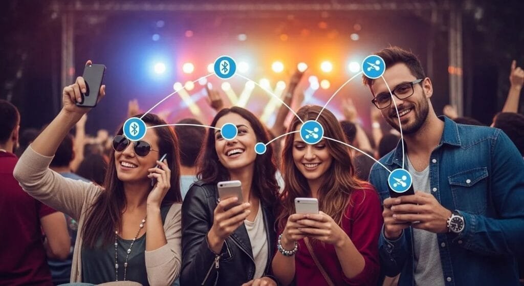 Bitchat: Messaggistica Bluetooth Senza Internet by Dorsey 3 Bitchat Store-and-Forward: schema che mostra il meccanismo di messaggistica offline con memorizzazione temporanea