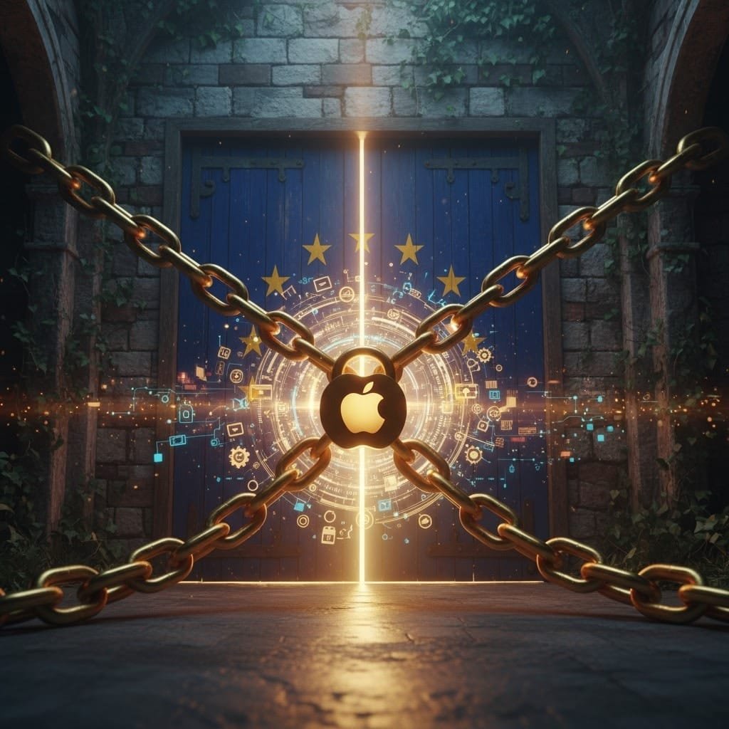 Apple DMA Ritardi Europa: Il Ricatto delle Funzionalità Bloccate 1 Apple DMA ritardi Europa - Illustrazione del ricatto delle funzionalità bloccate