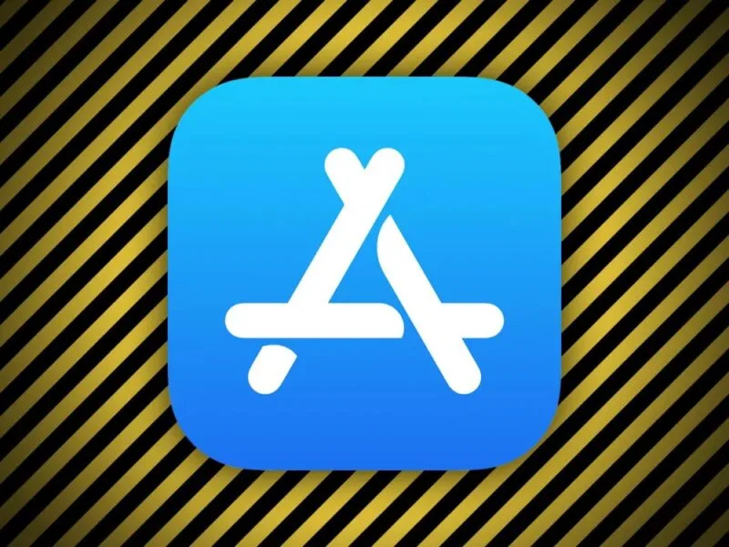 App vietate App Store: logo Apple su schermo smartphone, simbolo delle rimozioni sistematiche di app