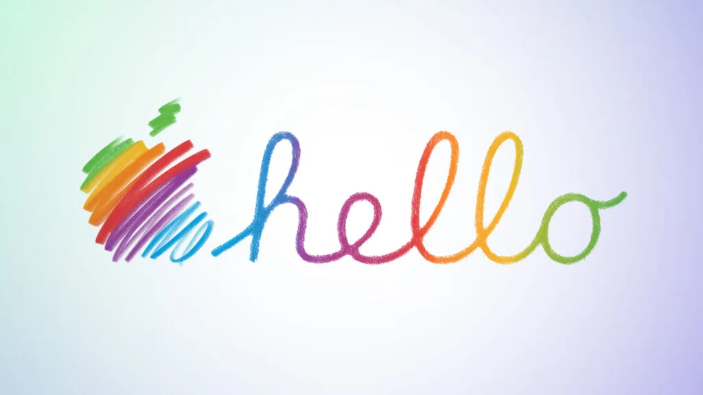 Logo di Instagram con la scritta 'Hello Apple' in primo piano, che indica il nuovo account.