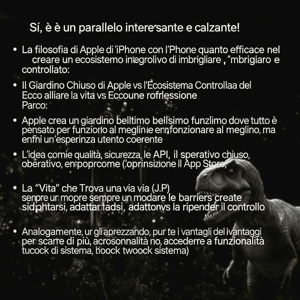 Mi ricordo una scena del Jurassik Park quanto il ricercatore andò contro il parco dei dinosauri affe