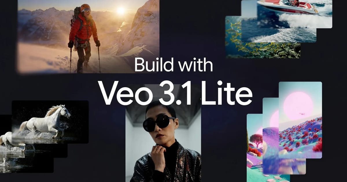 Google AI Edge Gallery su iOS 2 Google Veo 3.1 Lite logo with a stylized 'V' and 'e' in blue and green.