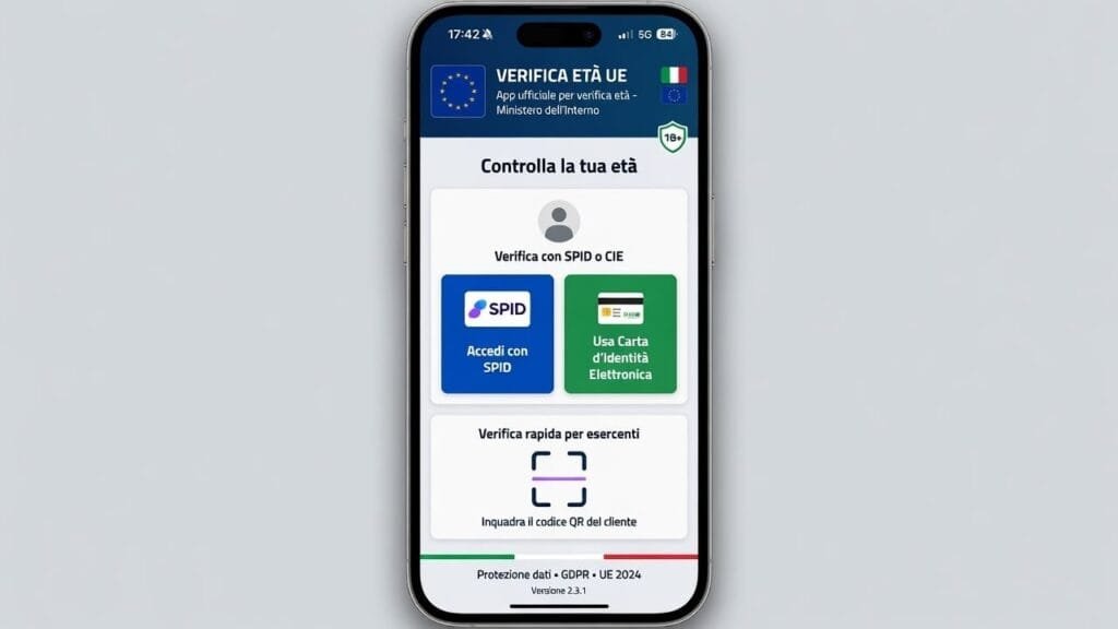 App UE verifica età