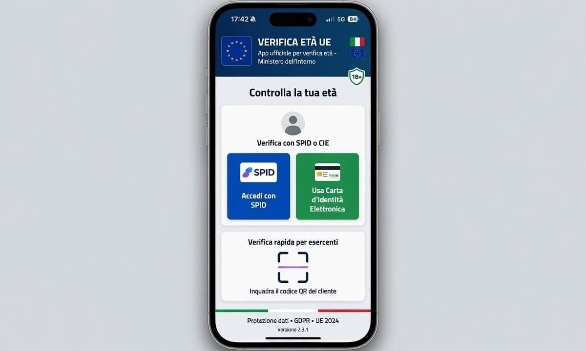 App UE verifica età