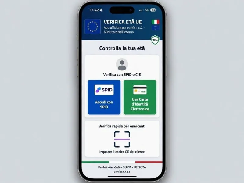 App UE verifica età