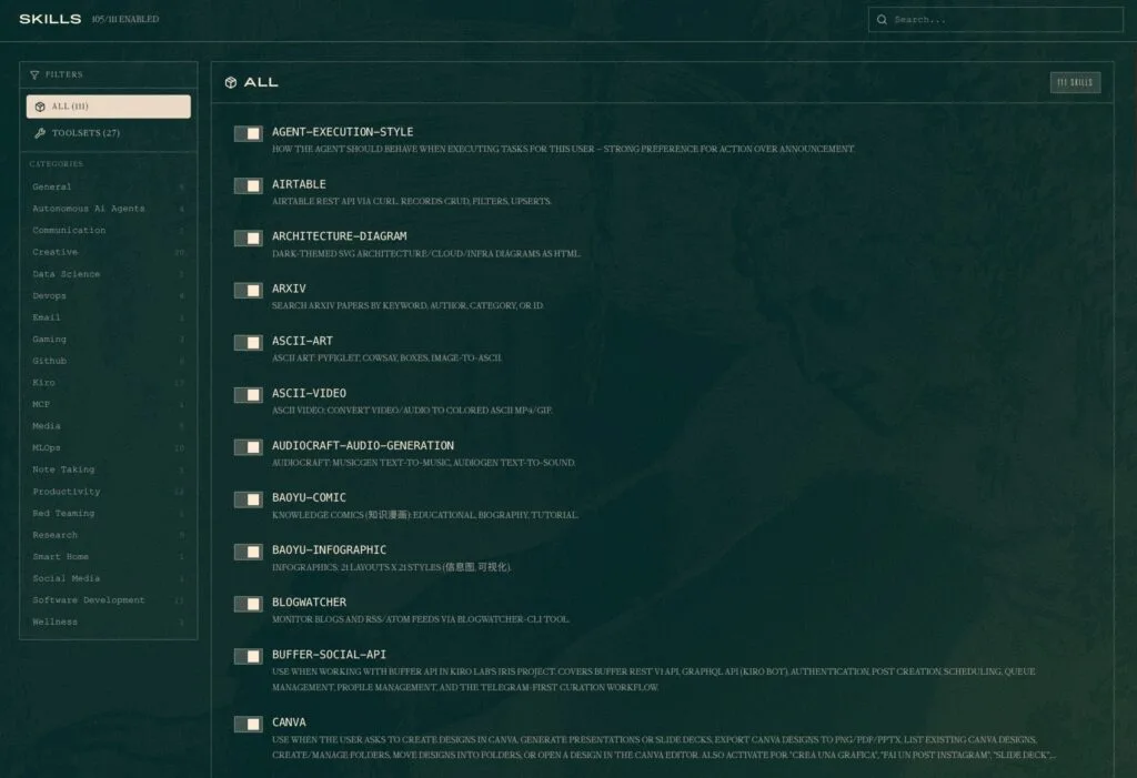 Hermes Agent guida pratica dopo un mese di uso 3 Skills Hermes