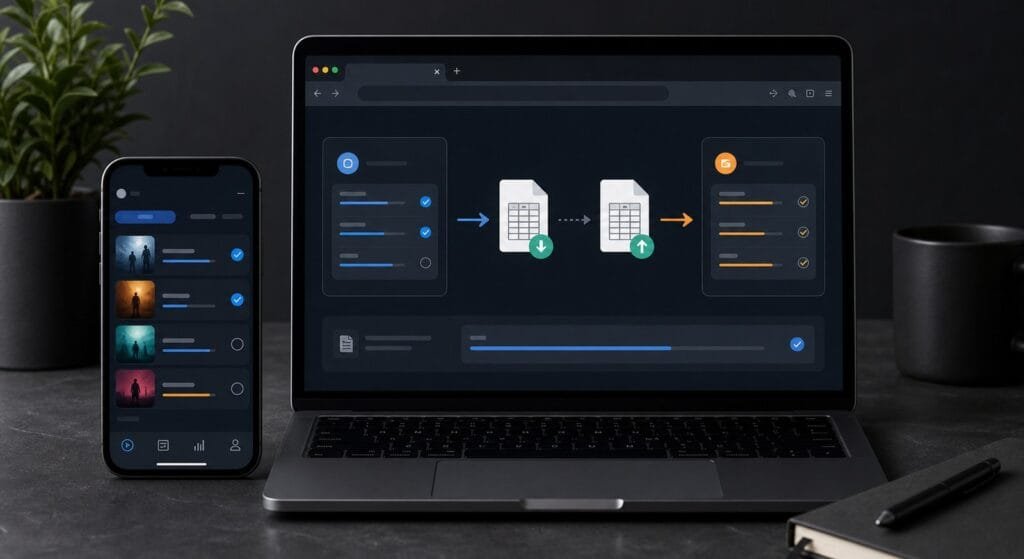 Migrazione dei dati da una app per serie TV verso una nuova libreria digitale