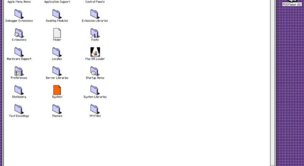 Cartella Mac OS Folder in una build beta di Copland