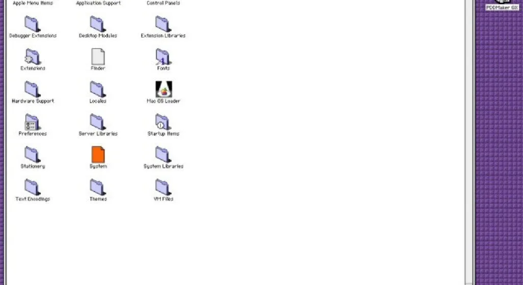 Cartella Mac OS Folder in una build beta di Copland