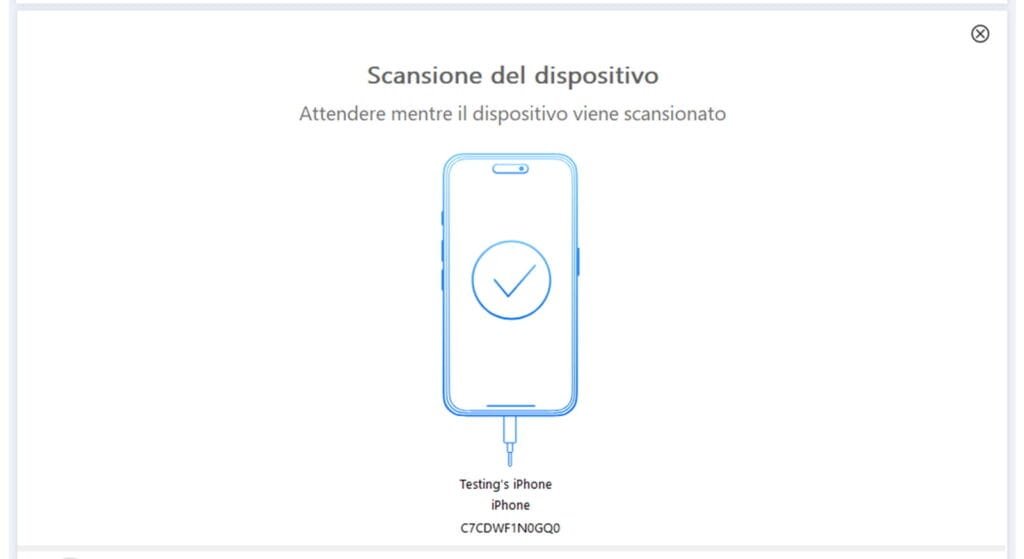 Recupero dati iPhone: cosa si può davvero recuperare (e cosa no) 3 Recupero dati iPhone: scansione di un iPhone collegato al computer