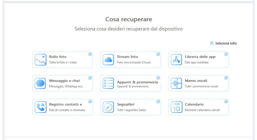 Recupero dati iPhone: cosa si può davvero recuperare (e cosa no) 1 Recupero dati iPhone con Stellar Data Recovery for iPhone: scelta dei dati da recuperare