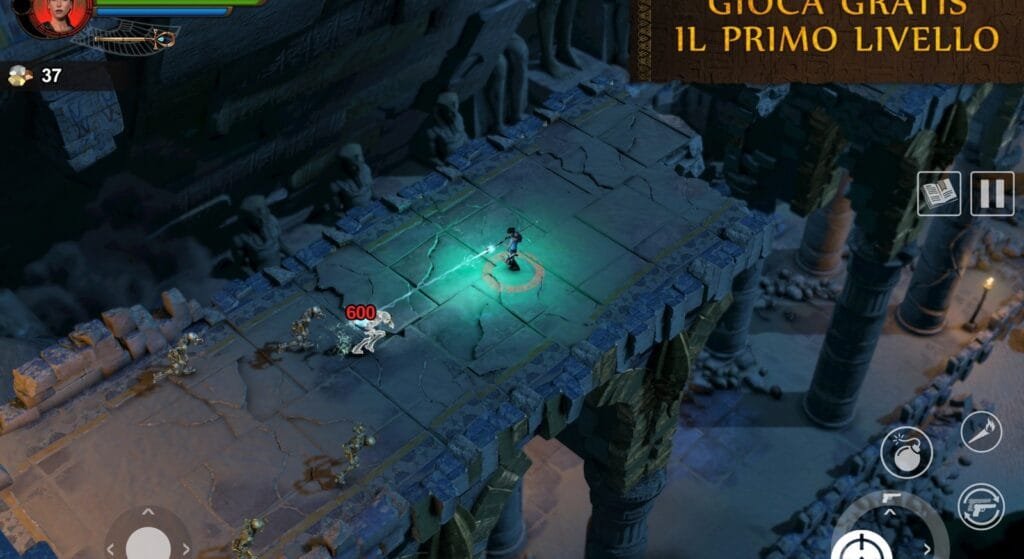 Primo livello gratis di Lara Croft Temple of Osiris su iOS