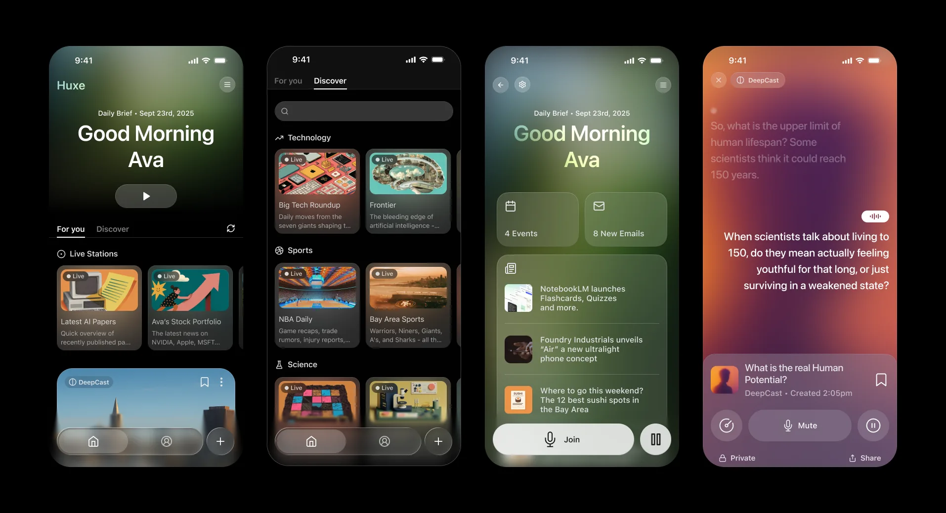Apple e Huxe: dentro l'acqui-hire della startup AI degli ex NotebookLM 2 Panoramica dell'interfaccia di Huxe
