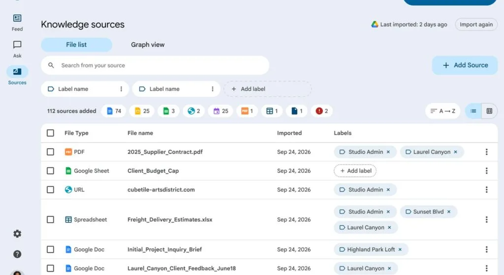 Foresight, l'app di Google che prende appunti sul Mac senza cloud 3 La libreria Knowledge sources di Foresight: PDF, documenti Google e URL indicizzati in locale