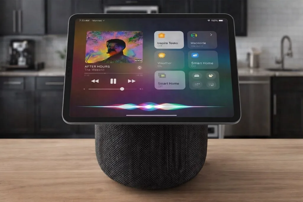 Evento Apple 13 ottobre 2026: tutte le indiscrezioni 2 Render concettuale dell'hub smart home atteso all'evento Apple 13 ottobre 2026