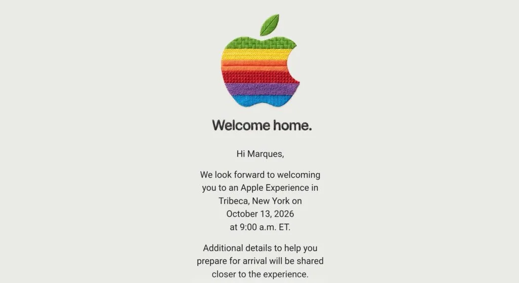 Evento Apple 13 ottobre 2026: tutte le indiscrezioni 1 Invito ufficiale evento Apple 13 ottobre 2026 Welcome home